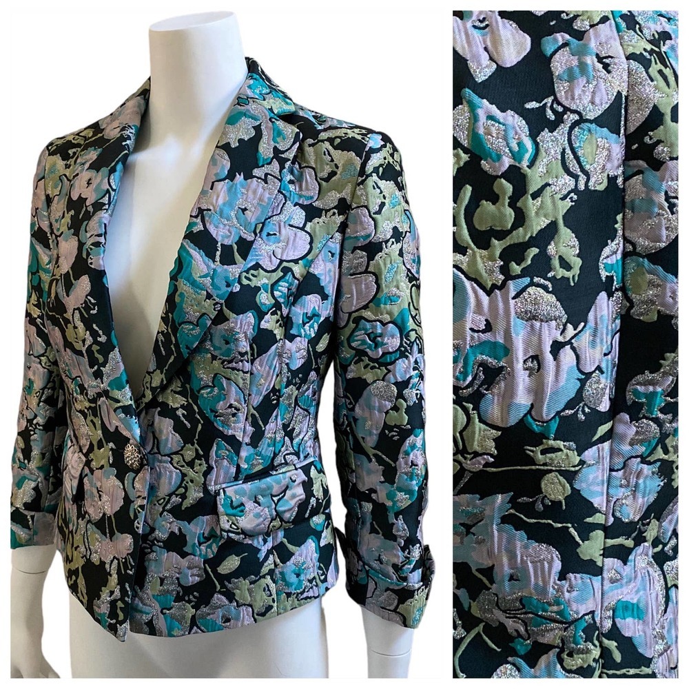 NWT ETCETERA Blazer In Bloom Print, size 2 - Picture 3 of 16